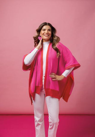 Bringham Reversible Poncho • Pink