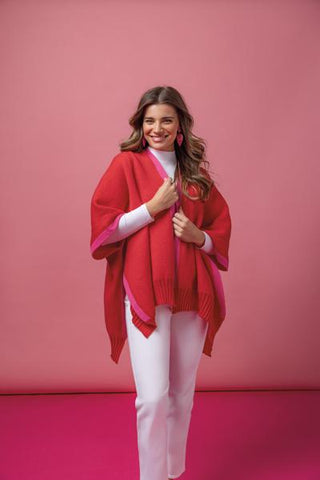Bringham Reversible Poncho • Pink