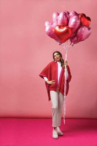 Bringham Reversible Poncho • Pink