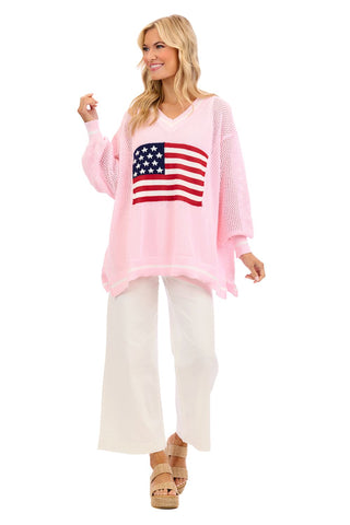 Americana Flag Sweater • Pink