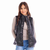 Boyd Faux Leather Vest • Black