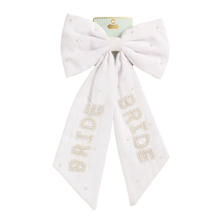 Bride Hair Bow • Pearl Applique