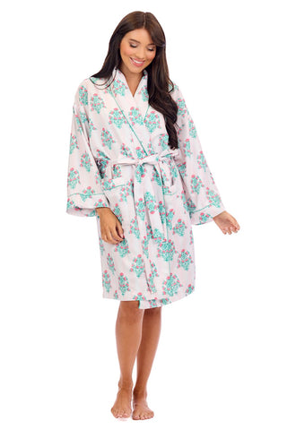 Dahlia Block Print Robe