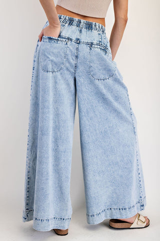 *PRE ORDER* Kelsie Mineral Wash Pleated Wide Leg Pants