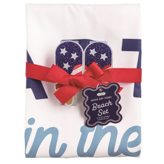 Red Americana Quick Dry Beach Towel Set