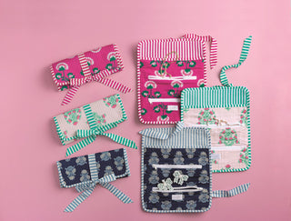 Block Print Jewelry Roll • Blush