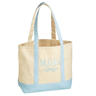 Blue Mama Embroidered Canvas Tote