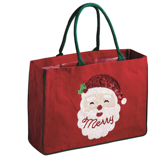 Holiday Sparkle Tote • Red Santa
