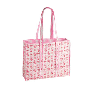 Pink Bow Bloom Quilted Tote