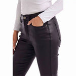 Krisa Black Coated Pants • Black