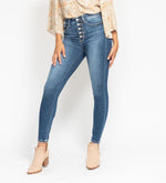 High Rise Button Fly Skinny • Medium