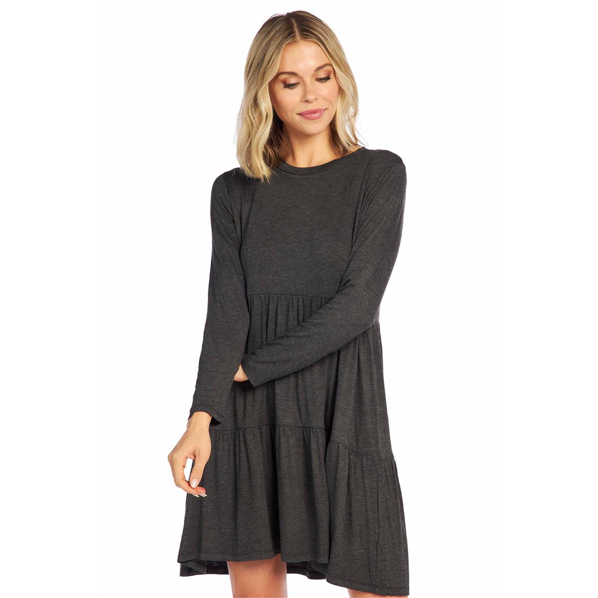 Minnie Tiered Dress • Charcoal