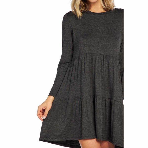 Minnie Tiered Dress • Charcoal