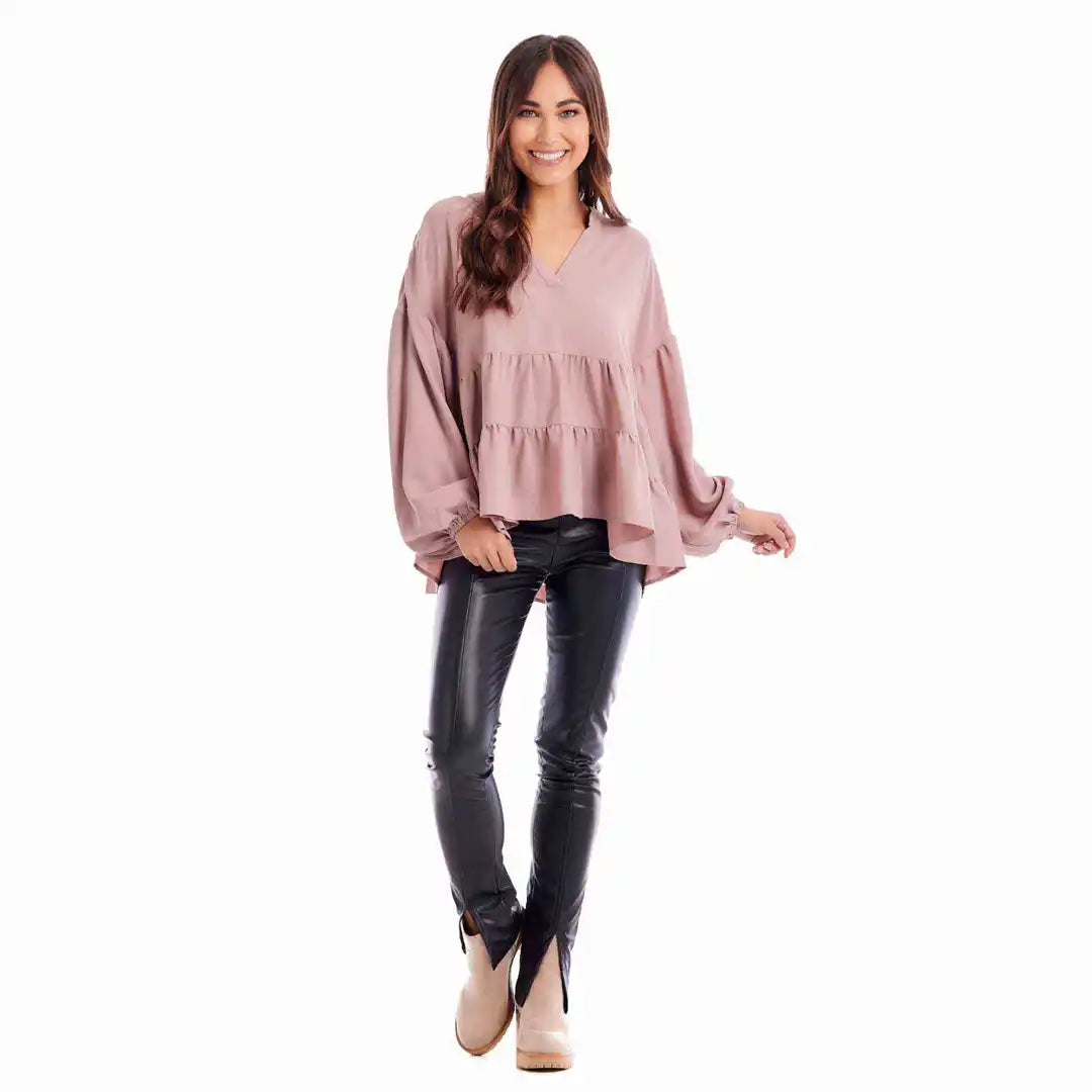 Orleans Flounce Top • Blush