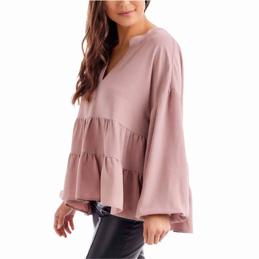 Orleans Flounce Top • Blush