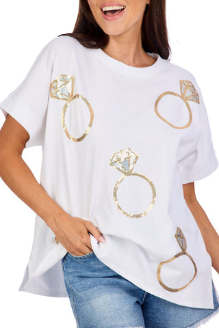 Ring Sparkle Top • White