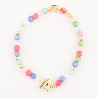 Parker Luxe Initial Bracelet • Multi Beaded