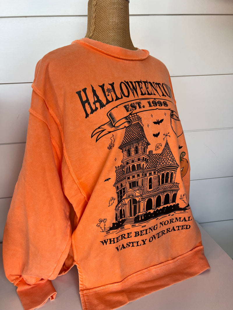 Halloweentown Oversized Sweatshirt • Light Orange