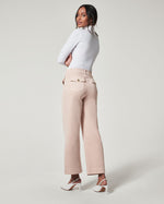 Stretch Twill Cropped Wide Leg Pant • Pale Pink