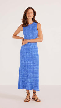 Harper Rib Knit Midi Dress • Sapphire