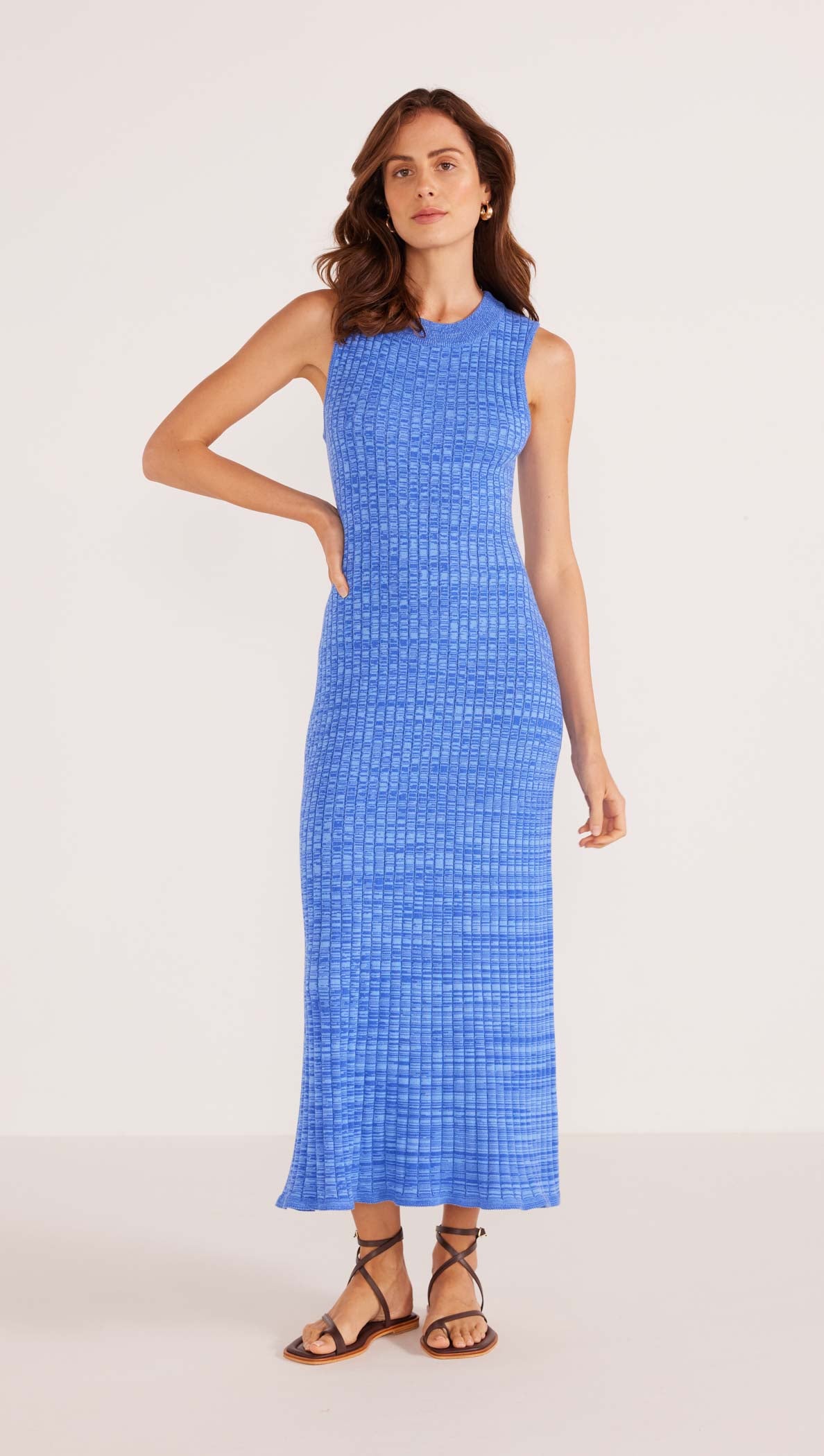 Harper Rib Knit Midi Dress • Sapphire