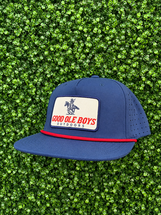 Good Ole Boys Rider Patch Hat • Navy + Red Rope