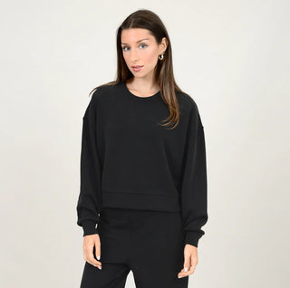 Lucie Soft Knit Crewneck Long Sleeve • Black