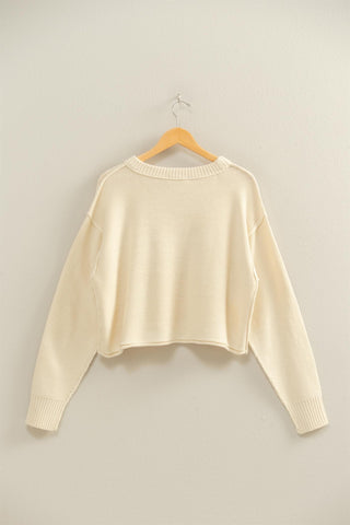 Sandra Cropped Sweater • Cream