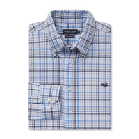 Van Buren Performance Grid Dress Shirt • Navy & French Blue