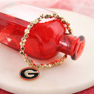 Georgia Gold Stretch Bracelet • Enamel Logo
