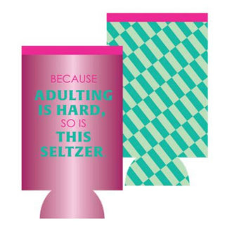 Slim Can Sleeve • Adulting is Hard Metallic