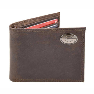 UGA Crazy Horse Passcase Wallet • Light Brown