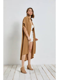 High Low Shirt Dress • Dark Taupe