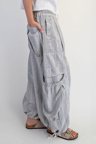 Sutton Low-Rise Parachute Pants • Natual/Denim