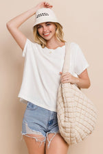 Mak Quiled Puff Crossbody Bag • Beige