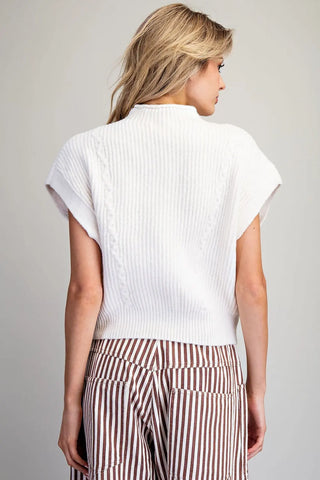 Gia Sleeveless Cropped Sweater • Off White
