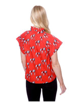 The Bulldogs Poplin Blouse • Red