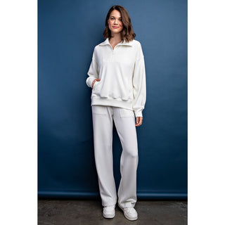 Giovani Modal Scuba Quarter Zip • Cream