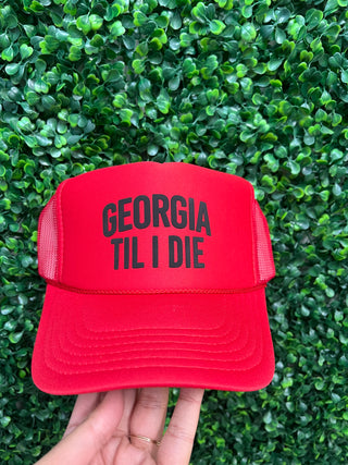 Georgia Til I Die Puff Hat • Red