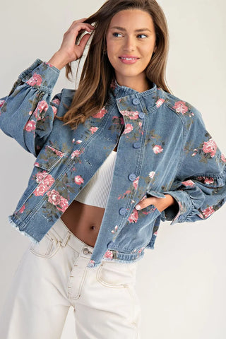 Delaney Floral Denim Jacket