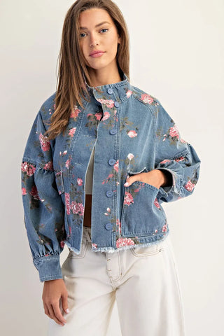 Delaney Floral Denim Jacket