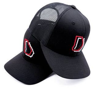 Georgia Double Outline Trucker Hat • Black