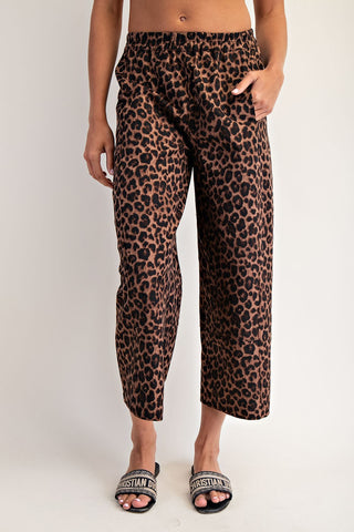 Micah Leopard Print Cropped Pants