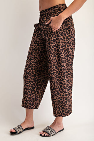 Micah Leopard Print Cropped Pants