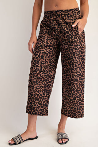 Micah Leopard Print Cropped Pants