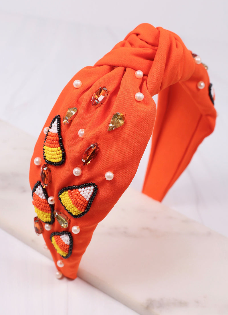 Candy Corn Embellished Headband • Orange