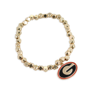 Georgia Gold Stretch Bracelet • Enamel Logo