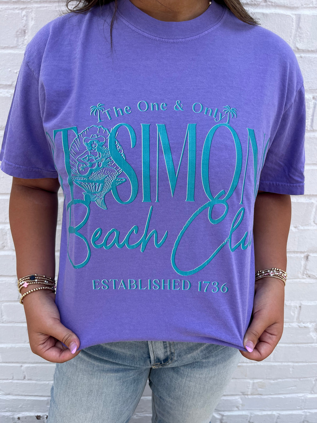 St. Simons Beach Club Graphic Tee • Violet