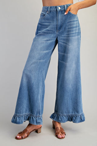 *PRE ORDER* Kenzie Mineral Wash Ruffle Hem Jeans