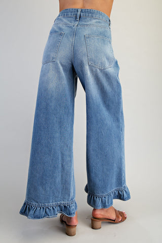 *PRE ORDER* Kenzie Mineral Wash Ruffle Hem Jeans